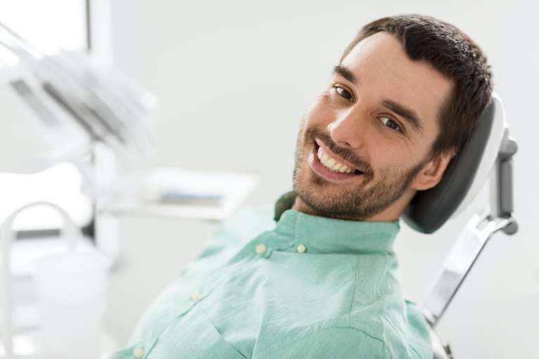 man in a dental chair