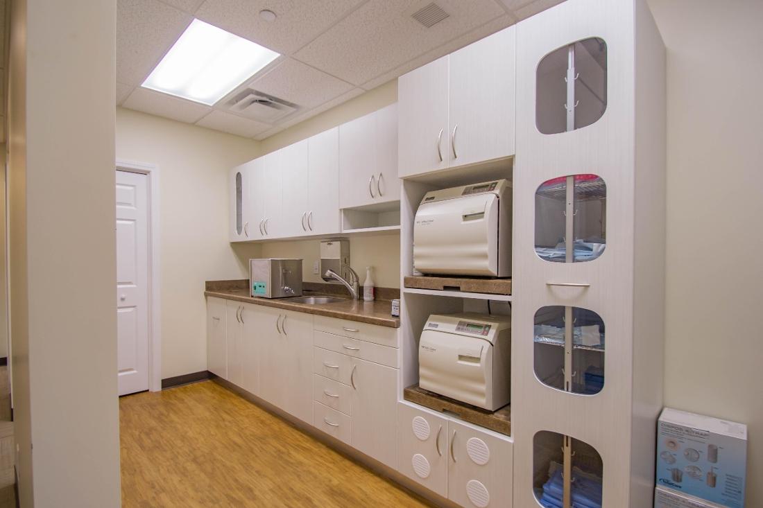 Back sanitation area at dentist office in Goffstown NH
